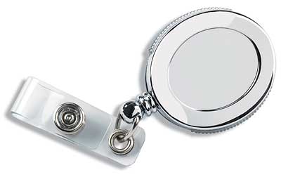 #13-Silver METAL RETRACTEZE ID Clip
